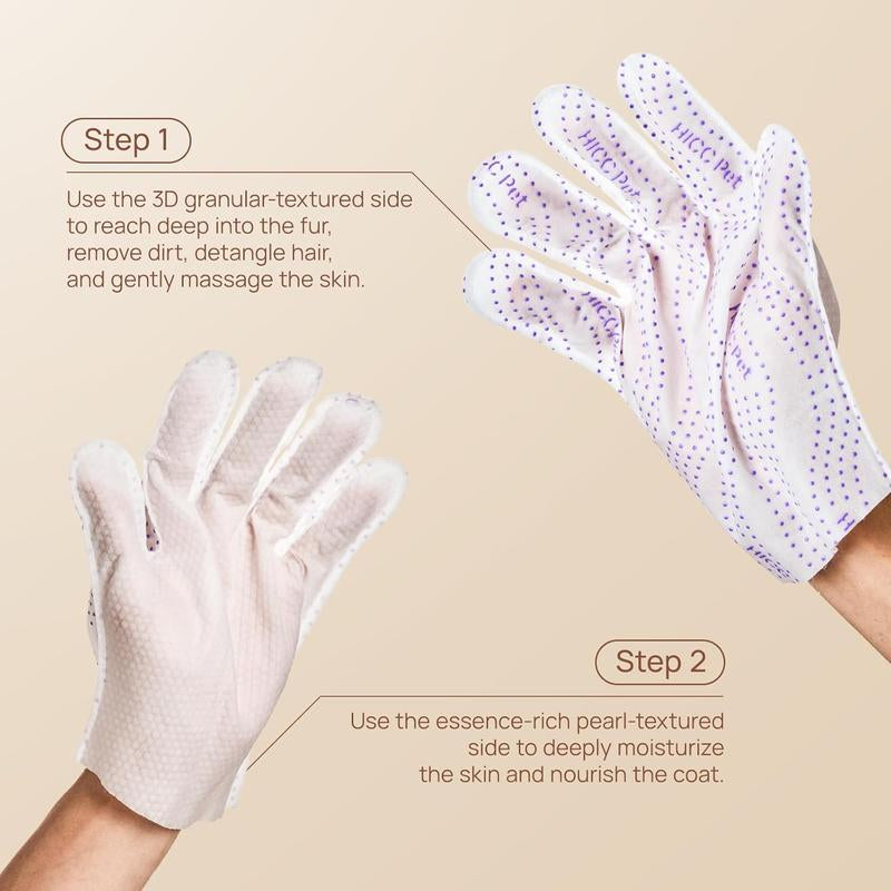 HICC PET Pet PRO Glove Wipes,Dog&Cat Disposable 20Pcs Satisfied Gentle Fresh Breath Outdoor No-Clean Hypoallergenic Facial Pet Wipes Disposable No-Rinse Grooming Formulated for Dogs Petwipes Deodorizing Cleaner Removal #Petlife