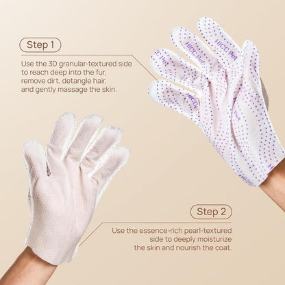 HICC PET Pet PRO Glove Wipes，Dog&Cat Disposable 20Pcs Satisfied Gentle Fresh Breath Outdoor No-Clean Hypoallergenic Facial Pet Wipes Disposable No-Rinse Grooming Formulated for Dogs Petwipes Deodorizing Cleaner Removal #Petlife